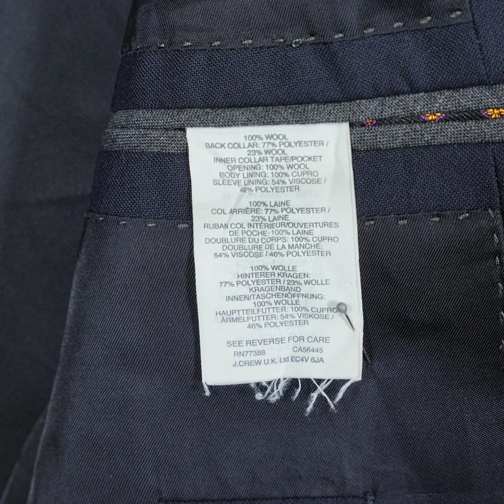 J.Crew Ludlow Suit Jacket 38R Navy Blue Loro Piana Super 120s Wool Blazer Mens